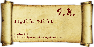 Ilyés Márk névjegykártya